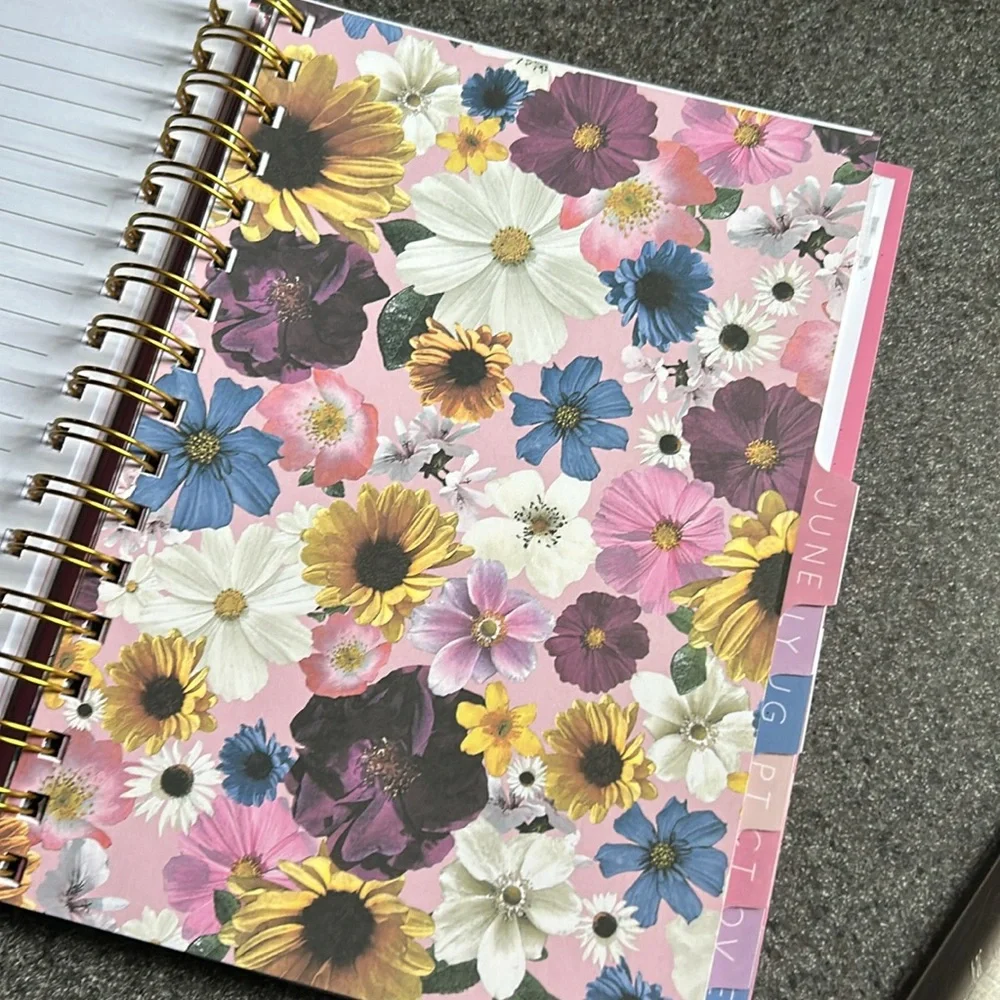 New. 2024, 12 month monthly and weekly planner. Floral pattern